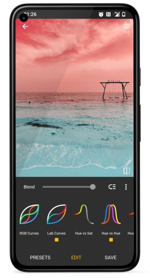 Photo Curves mobile color grading editor